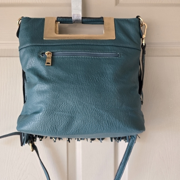 Le Miel Fringe Crossbody Bag Blue Women Cluch Detachable Strap Western Y2k New - Picture 9 of 16
